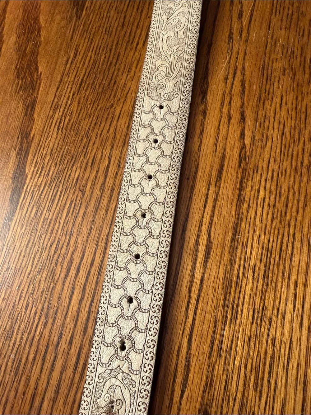 Western Longhorn Belt Silver Gold Floral Embossed Cowgirl Rodeo 29-32